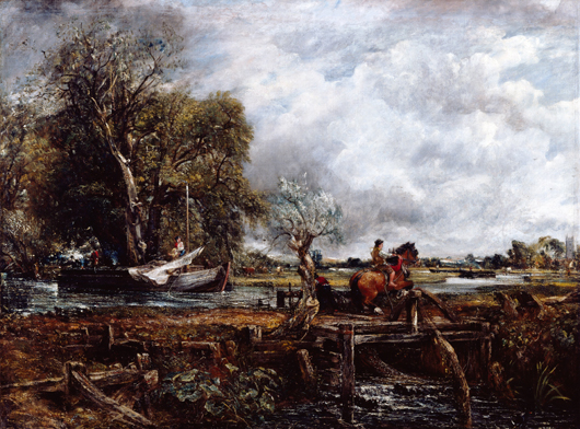 John Constable RA, 'The Leaping Horse of 1825,' oil on canvas, included in the exhibition at the Royal Academy entitled Constable, Gainsborough, Turner until Feb. 17. Photo: John Hammond. Copyright Royal Academy of Arts, London.